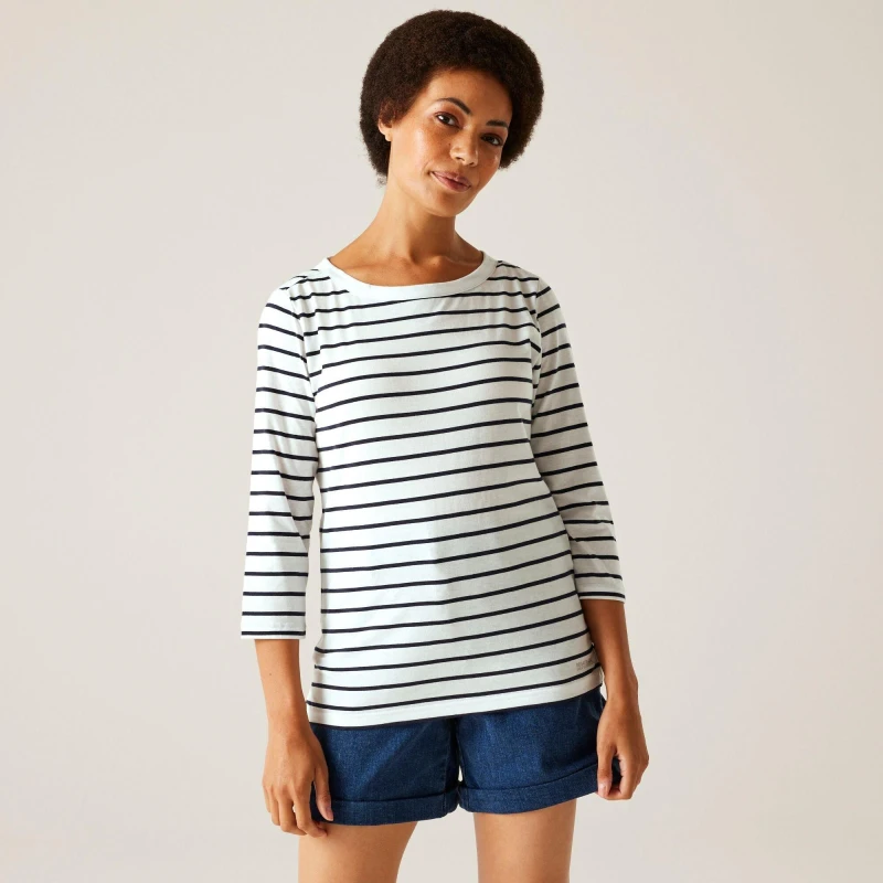 Image of Regatta Bayletta II Tee White/Navy Stri female 24