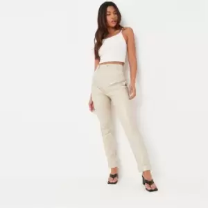 Missguided Faux Leather Turn Up Cigarette - Neutral