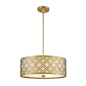 Image of 3 Light Large Round Ceiling Duo-Mount Pendant Gold, E27