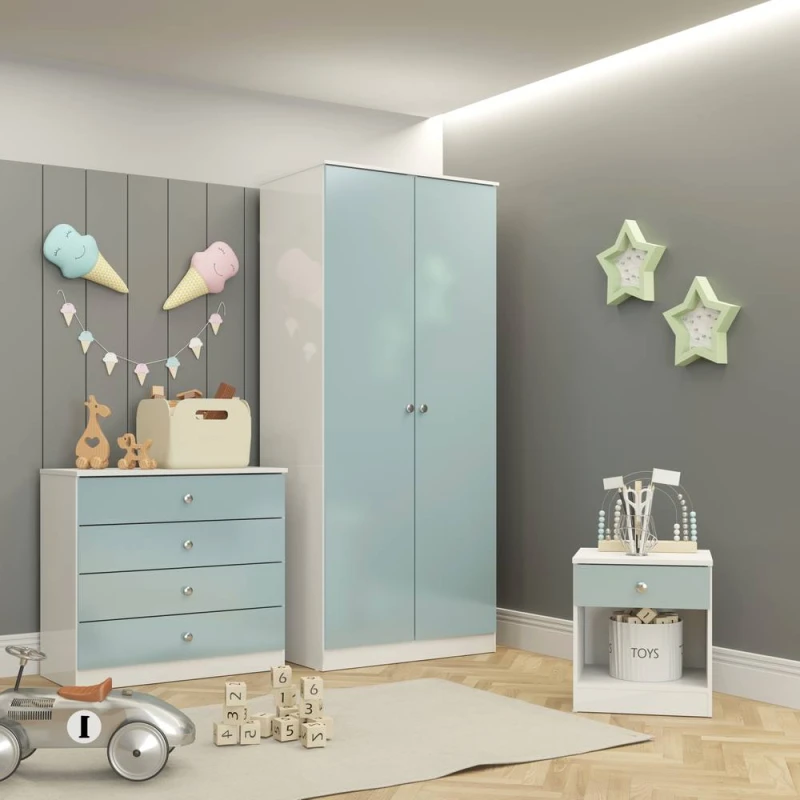 Image of Seconique Denver Trio Set -White & Blue Gloss Blue Unisex