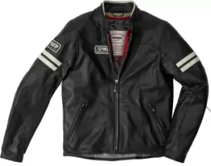 Image of Spidi Vintage Motorcycle Leather Jacket, black-grey, Size 50, black-grey, Size 50