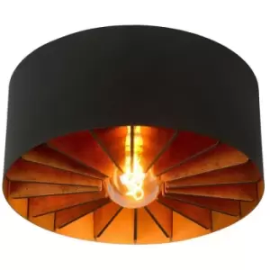 image of Lucide ZIDANE - Flush Ceiling Light - Ø40cm - 1xE27 - Black