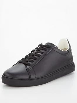 Image of Armani Exchange Clean Leather Trainers Black Size 11 Men