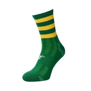 Image of Precision Pro Hooped GAA Mid Socks Green/Gold - UK Size 7-11