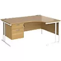 Image of Dams International Right Hand Ergonomic Desk MC16ERP2WHO 1,600 x 1,200 x 725 x 800 - 990 mm