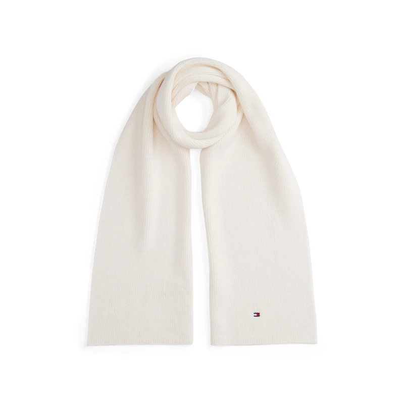 Image of Tommy Hilfiger Kids Small Flag Knitted Scarf White YBH unisex Junior