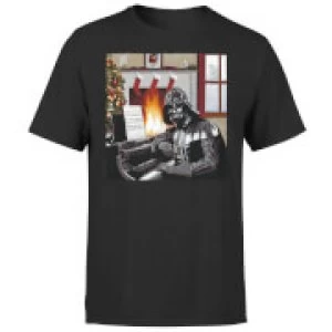 Image of Star Wars Christmas Darth Vader Piano Player Black T-Shirt - L - Black