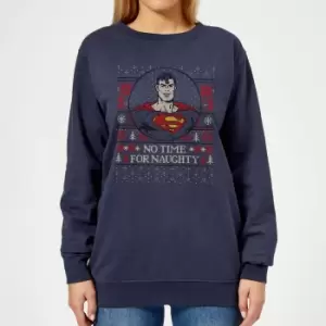 image of Superman May Your Holidays Be Super Womens Christmas Jumper - Navy - L