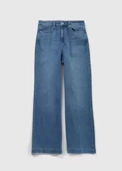 image of Paige Womens Harper Wide Leg Jeans In Kara