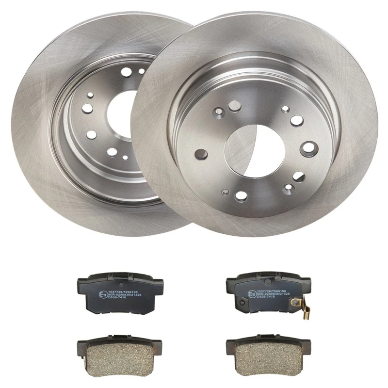 Image of RIDEX 3405B2395 Brake disc and pads set Rear Axle, Brake Disc Type: Solid, with acoustic wear warning Brake Set,disc brakes (3405)