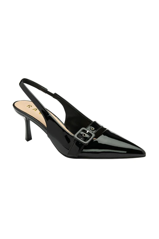 Image of Ravel 'Dalry' Patent Court Shoes Black