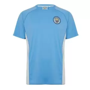 Image of Source Lab Lab Manchester City FC Poly T-Shirt Mens - Blue
