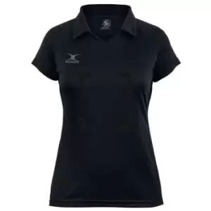Image of Gilbert Eclipse Netball Jnr Polo Shirt w Bib Attachments - Black