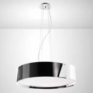 Image of Dakota Medium 4-Light Polished Chrome/Black & White Aryl Pendant