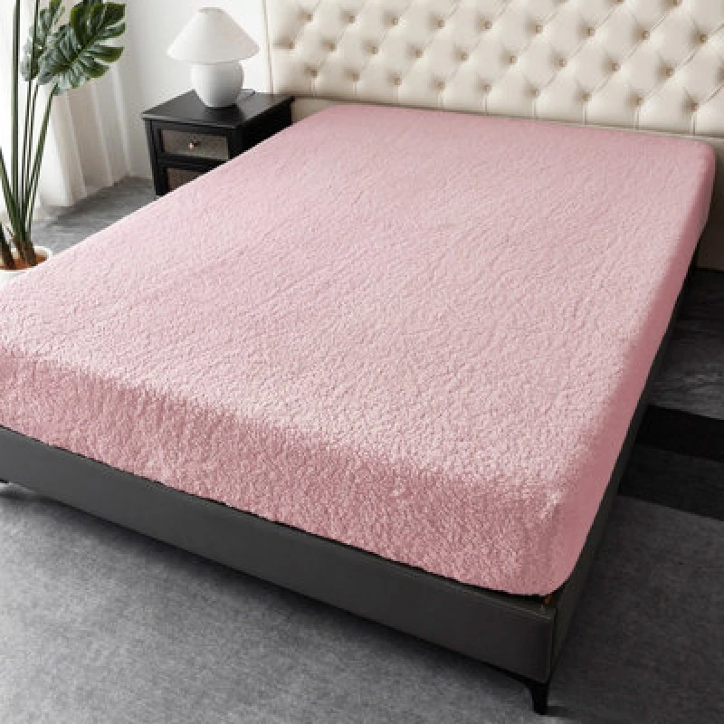 Image of Ezysleep Ezysleep Winter Warm Soft Teddy Fleece Fitted Sheet in Pink Size: Single Pink Single Unisex 0721545366566