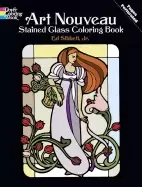 Image of art nouveau stained glass coloring book