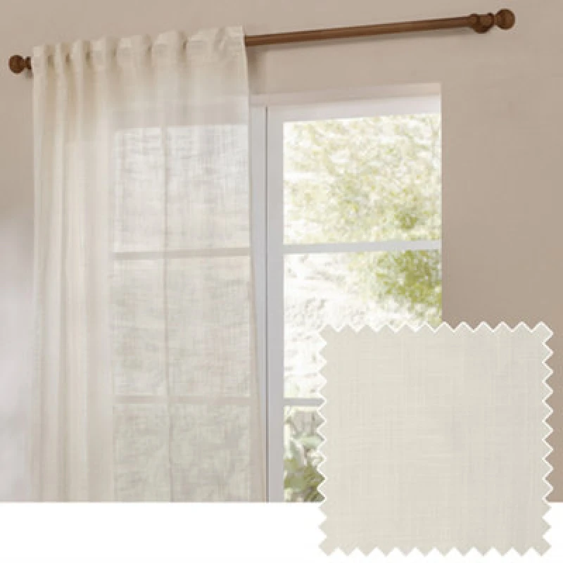 Image of Yard Cirrus Sheer Tab Top Curtain Panel in Warm White Size: 140cm Warm White Unisex 140 cm