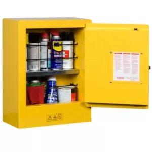 Image of Sure-Grip EX Compac Flammable Safety Cabinet, Cap. 15 gallons, 1 shelf, 1 m/c door, Yellow.