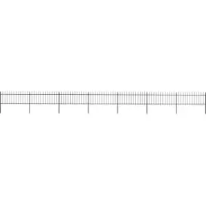 Image of Garden Fence with Spear Top Steel 11.9x0.8 m Black Vidaxl Black