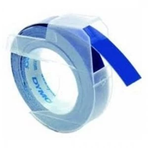 image of Dymo S0898140 White on Blue Embossing Tape