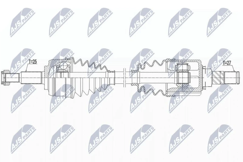 Image of NTY NPW-RE-164 Drive shaft Front Axle Left Drive Shaft (13)