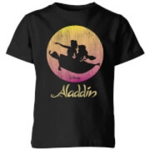 image of Disney Aladdin Flying Sunset Kids T-Shirt - Black - 11-12 Years