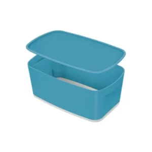 image of MyBox Cosy Small with Lid, Storage Box, 5 Litre, W 318 X H 128 X D 191 MM, Calm Blue