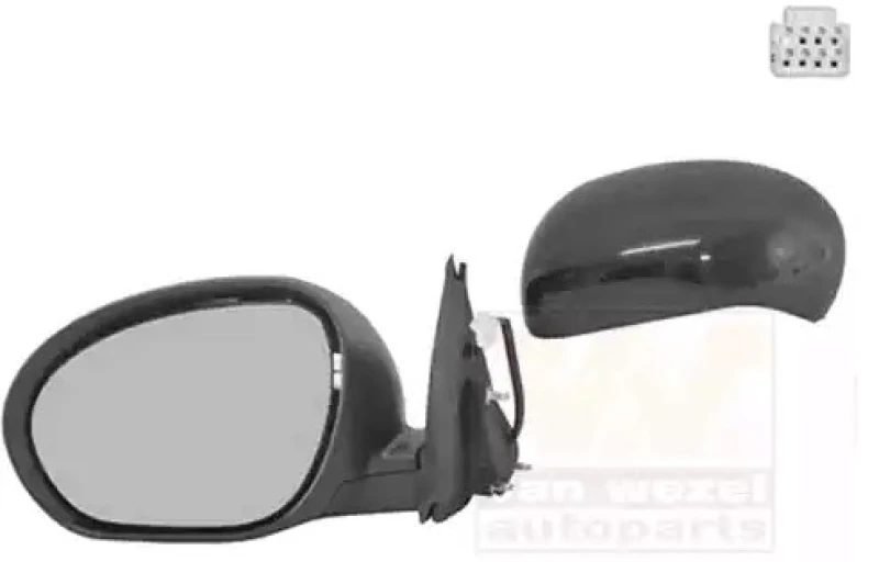 Image of VAN WEZEL 3380817 Wing mirror * HAGUS * Left, Heatable, Over-paintable Outside Mirror (50)