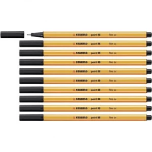 Image of Stabilo Point 88 Fineliner - Black (10 Pack)
