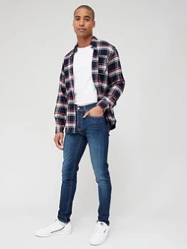 Image of Levis Skinny Taper Fit Jeans - Blue Size 38, Inside Leg Long, Men