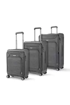 image of Rock Luggage Parker 3Pcs Set 8 Wheel Grey Suitcases