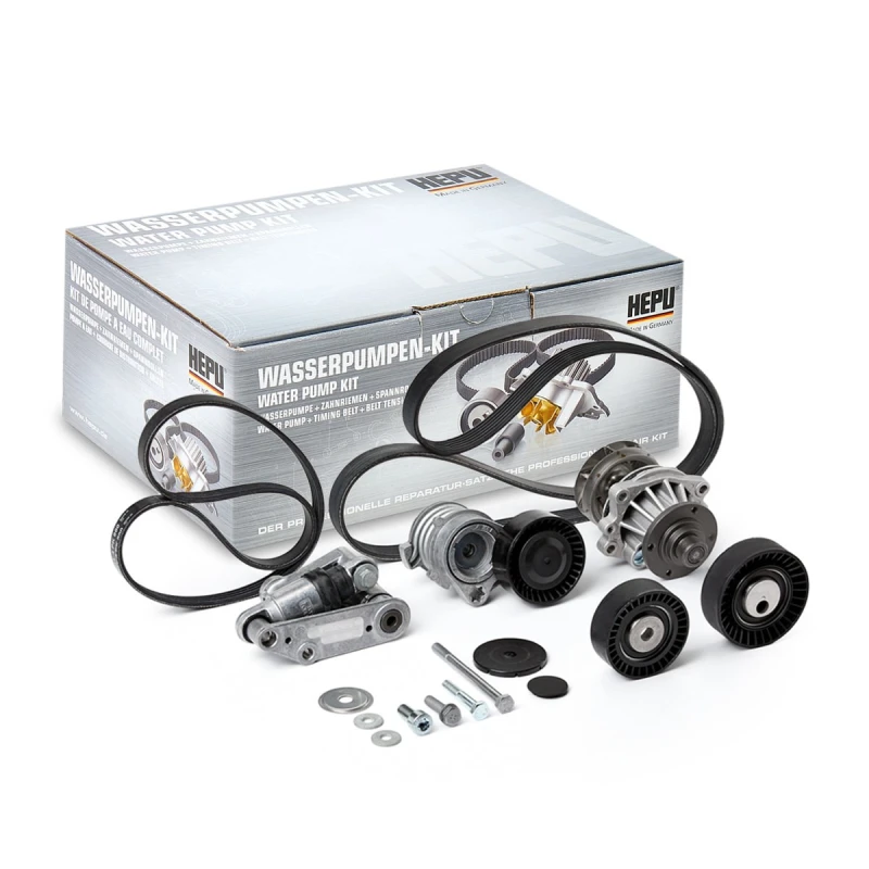 Image of HEPU Water Pump + V-Ribbed Belt Kit HEPU PK04721