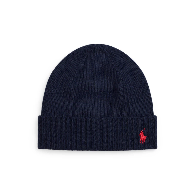 Image of Polo Ralph Lauren Logo Beanie Juniors RL Navy male Childs