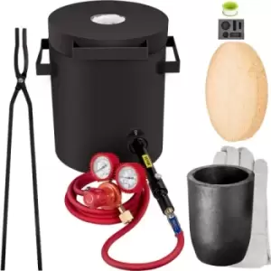 Image of VEVOR Propane Melting Furnace, 2462°F, 10 KG Metal Foundry Furnace Kit with Graphite Crucible and Tongs, Casting Melting Smelting Refining Precious Me