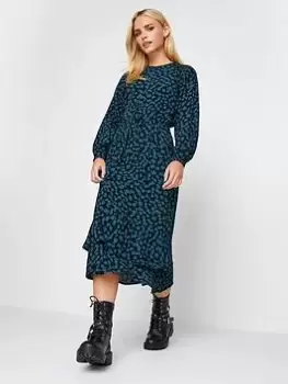 Image of PixieGirl Petite Tie Wist Midaxi Dress, Blue, Size 10, Women