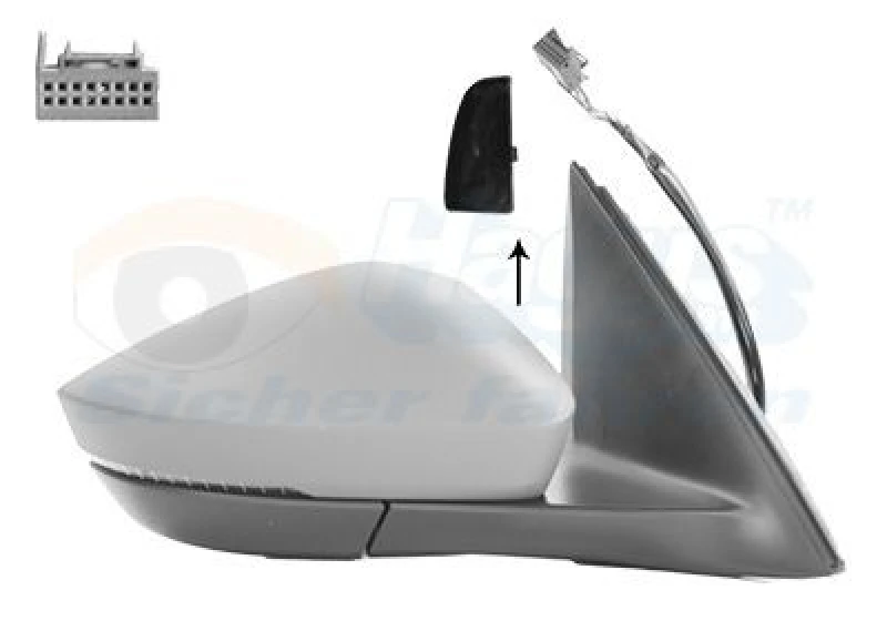 Image of VAN WEZEL Wing mirror VAN WEZEL 7611828