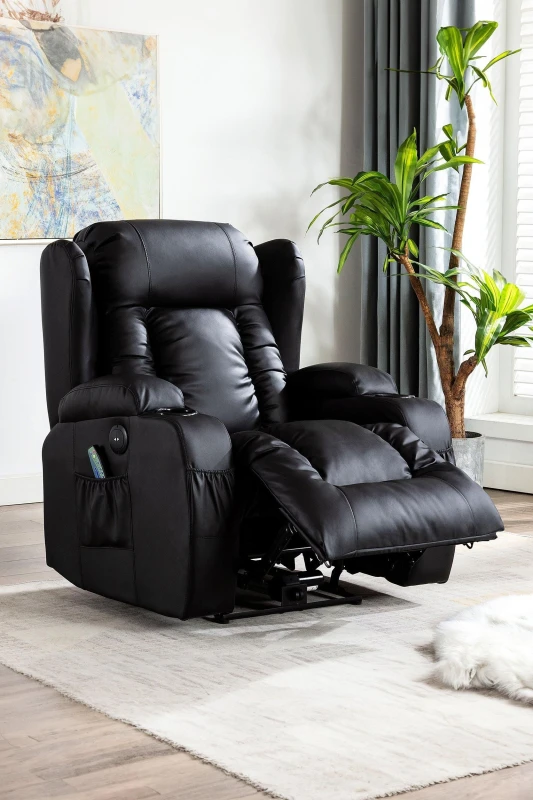 Image of Caesar Electric Massage Heated Recliner - Black 5.05574E+12