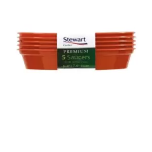 image of 5 Premium Flower Pot Saucers - 13-15cm - Terracotta (4842014) - Stewart Garden