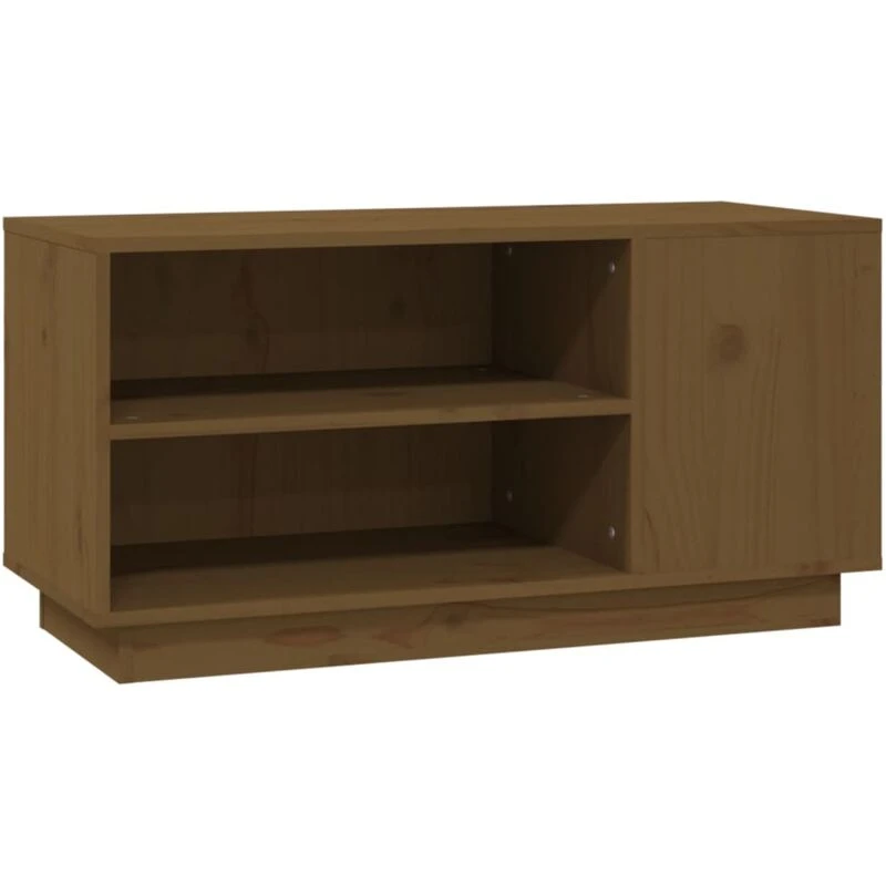 Image of Vidaxl TV Cabinet Honey Brown 80X35X40.5cm Solid Wood Pine, Brown 814407
