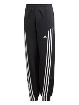 Image of adidas Girls Junior Snap Pants - Black/White, Size 11-12 Years, Women