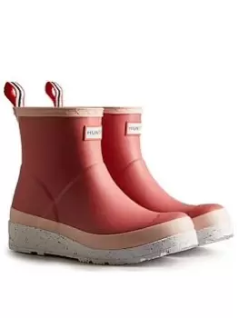 Image of Hunter Hunter Play Short Speckle Sole Wellington Boots, Rose, Size 4, Women