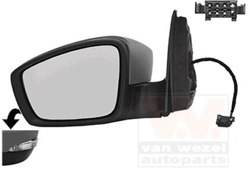 Image of VAN WEZEL Wing mirror VAN WEZEL 7618817