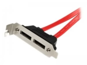 image of 2 Pt Low Profile Sata To eSATA - Plate Adapter Uk