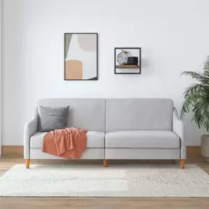 Image of Jasper Coil Futon Sofa Bed Clic Clac Split Back Light Grey Linen By Dorel