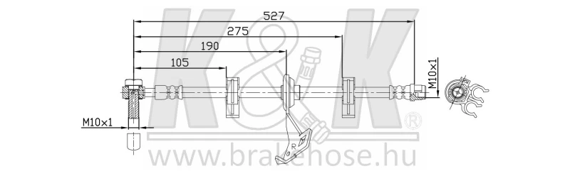 Image of K&K FT6207 Brake Hose Brake Hose (83)
