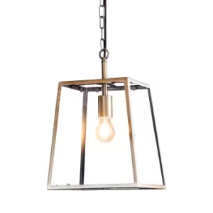 Image of Ceiling Pendant Light Matt Antique Brass & Clear Glass 10W LED E27 e10265
