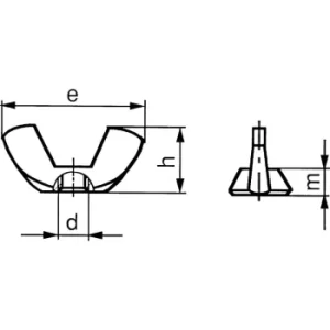 Image of M8 Steel Wing Nut BZP