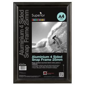 Image of Snap Frame A1 AluminiumAnti glare PVC with Mounting Kit Black