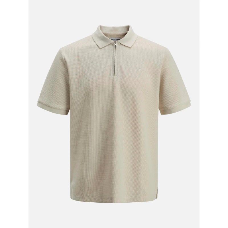 Image of Jack and Jones Austin Zip Polo Mens Moonbeam male L