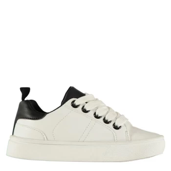 Image of Fabric Low Block Infants Trainers - White